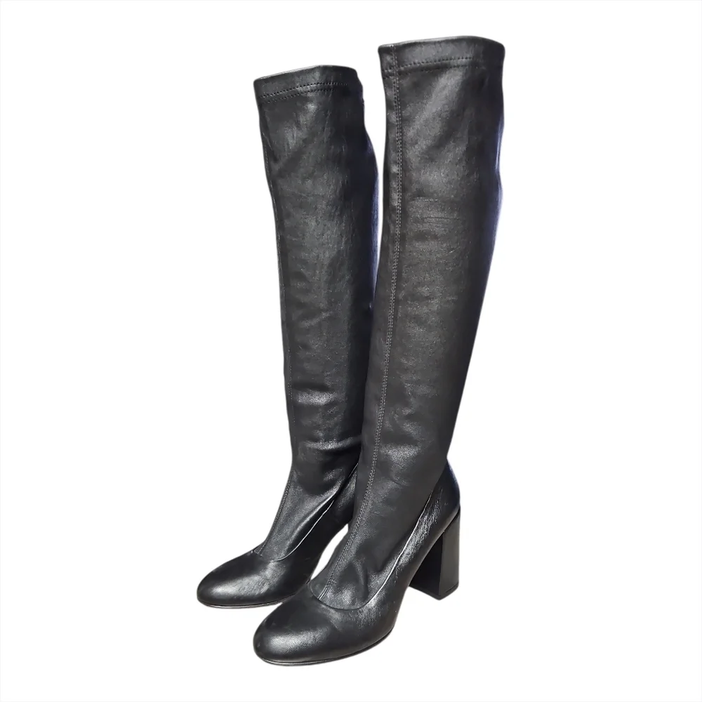 ​AGL | Attilio Giusti Leombruni Black Leather Over The Knee Stretch Boots Size 7